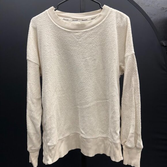 Aerie Beige Chilled Out Terry Cloth Crewneck Sweatshirt - Picture 1 of 5